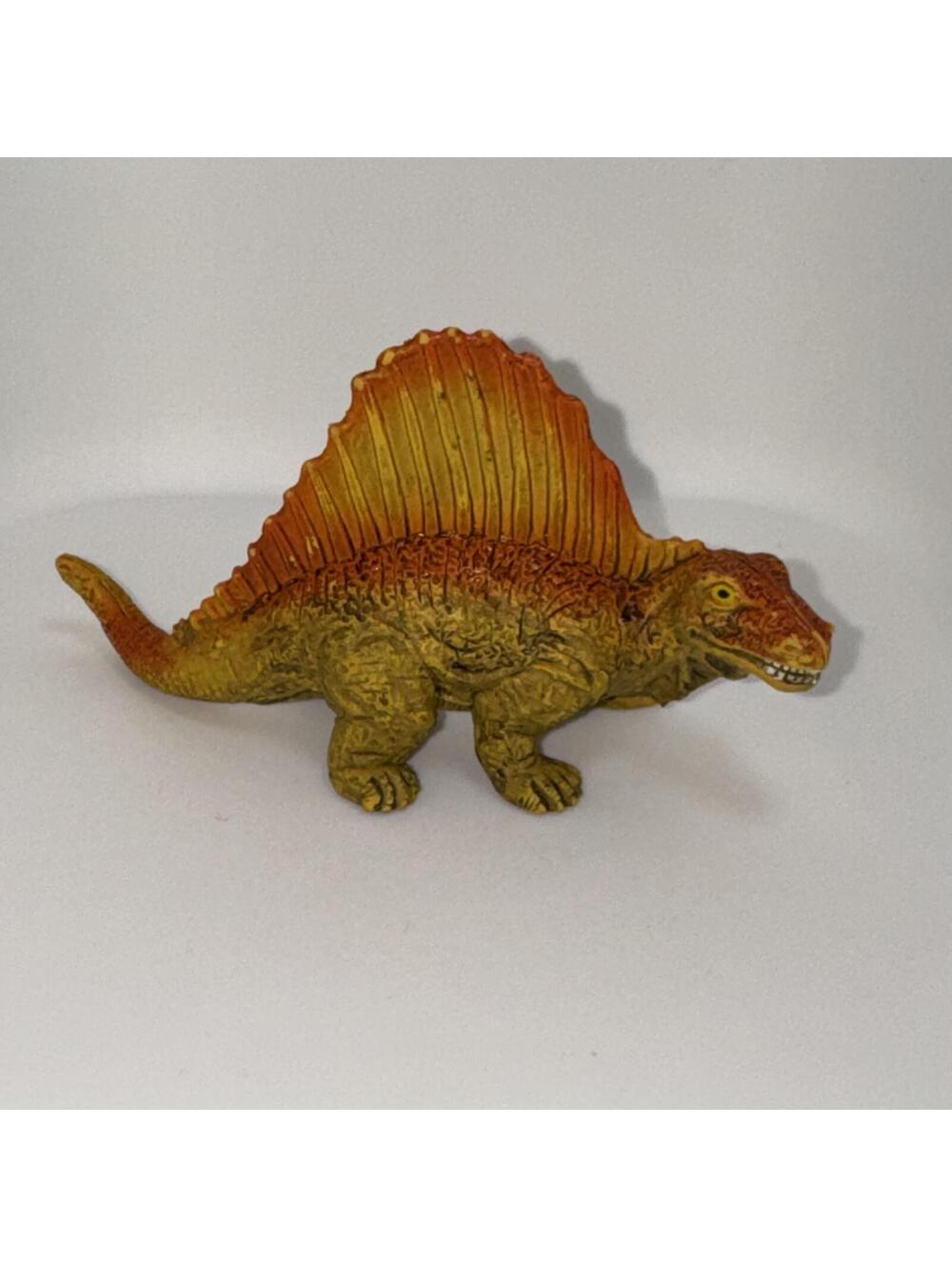 Vintage Dimetrodon UKRD Dinosaur Spine Back 1992 Orange Yellow PVC Figure